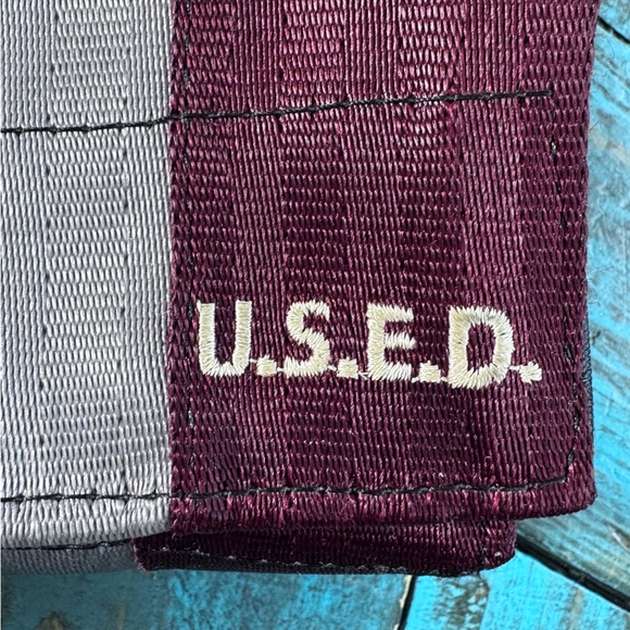 U.S.E.D. Recycled Seatbelt Flap Close Mini Purse - Picture 8 of 14